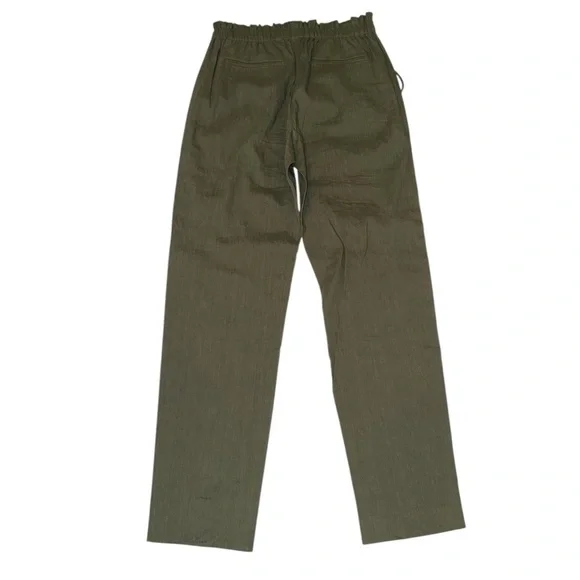 Theory Women’s Tralpin Linen Blend Pants Size 4 Deep Military Caliver - Picture 2 of 5